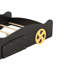 Lit plateforme noir et jaune avec style voiture de course et rangement spacieux pleine grandeur pratique-674855854-674855855