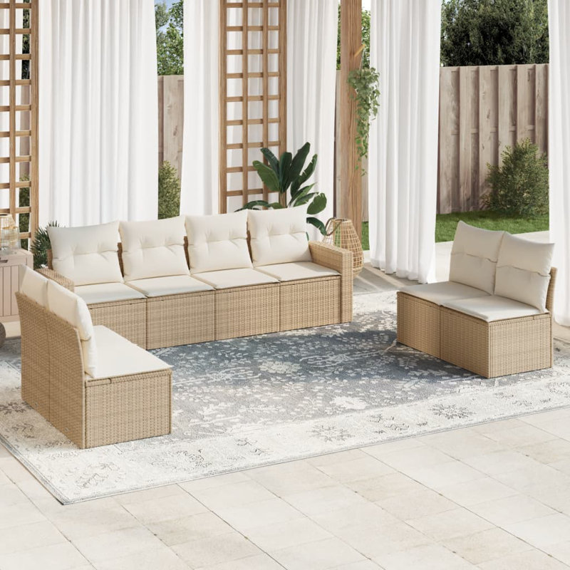 Ensemble de canapé de jardin Vidaxl beige et crème