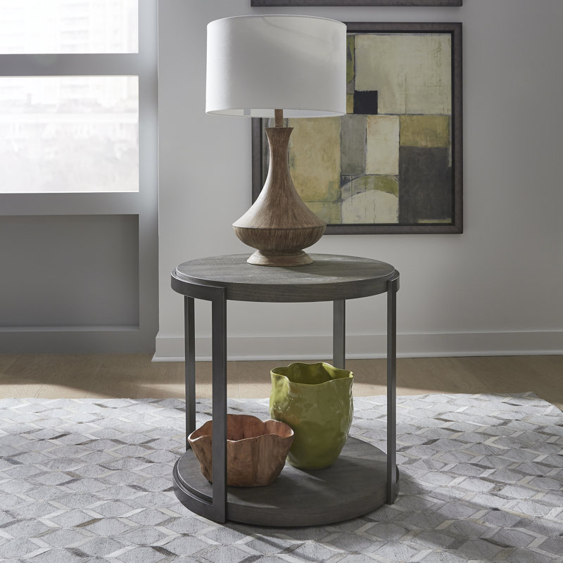Mcmakin Round End Table w/ Floor Shelf