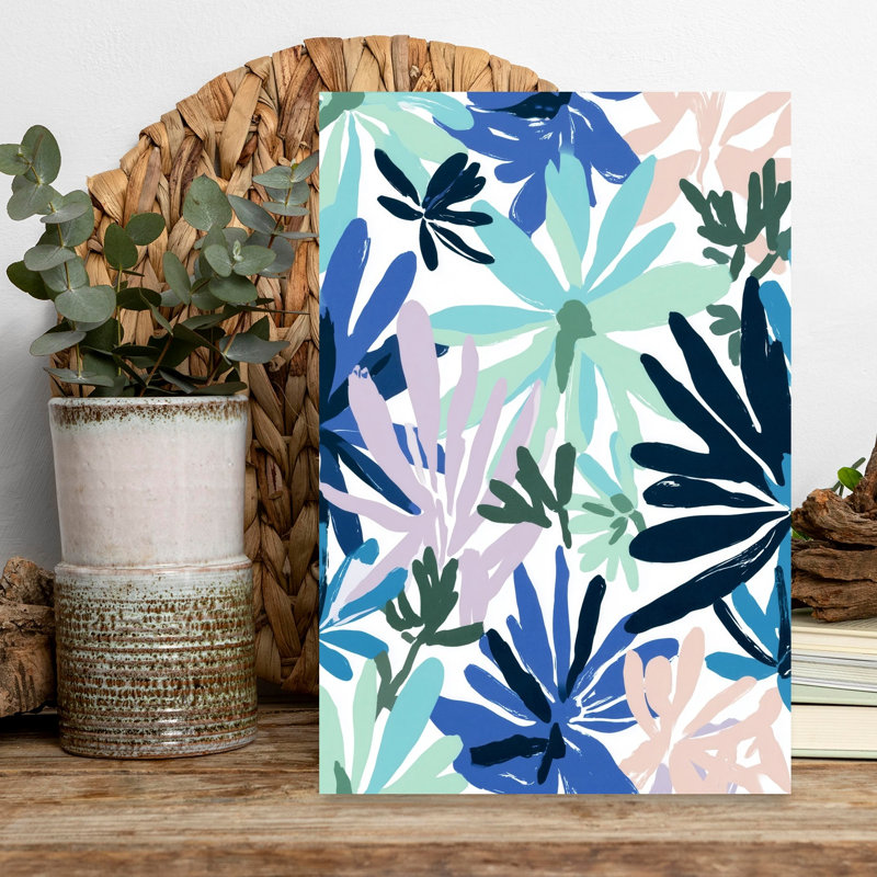 Aquarelle de fleurs abstraites audacieuses, marguerites colorées, printemps, été, H 18 po x l 12 po