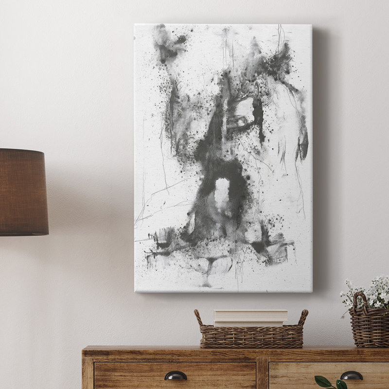 Graphite abstrait II - galerie Cavas sur mesure, H 18 po x l 12 po