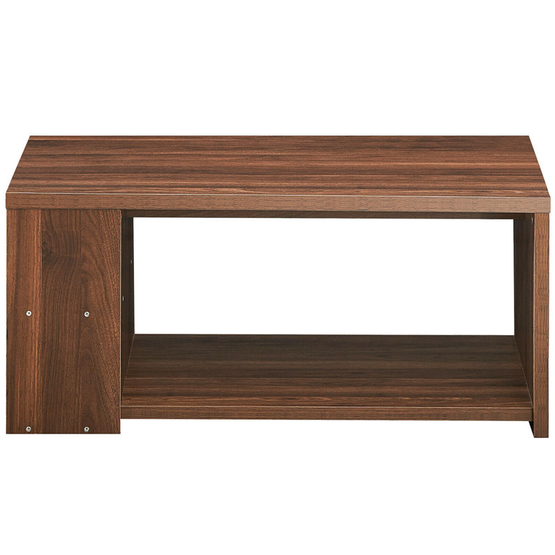 Table basse avec rangement à tablette de plancher Quin, Noyer