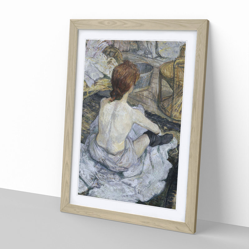 La Toilette by Henri de Toulouse-Lautrec - Picture Frame Painting, Oak Framed, 48cm H x 36cm W x 2cm D