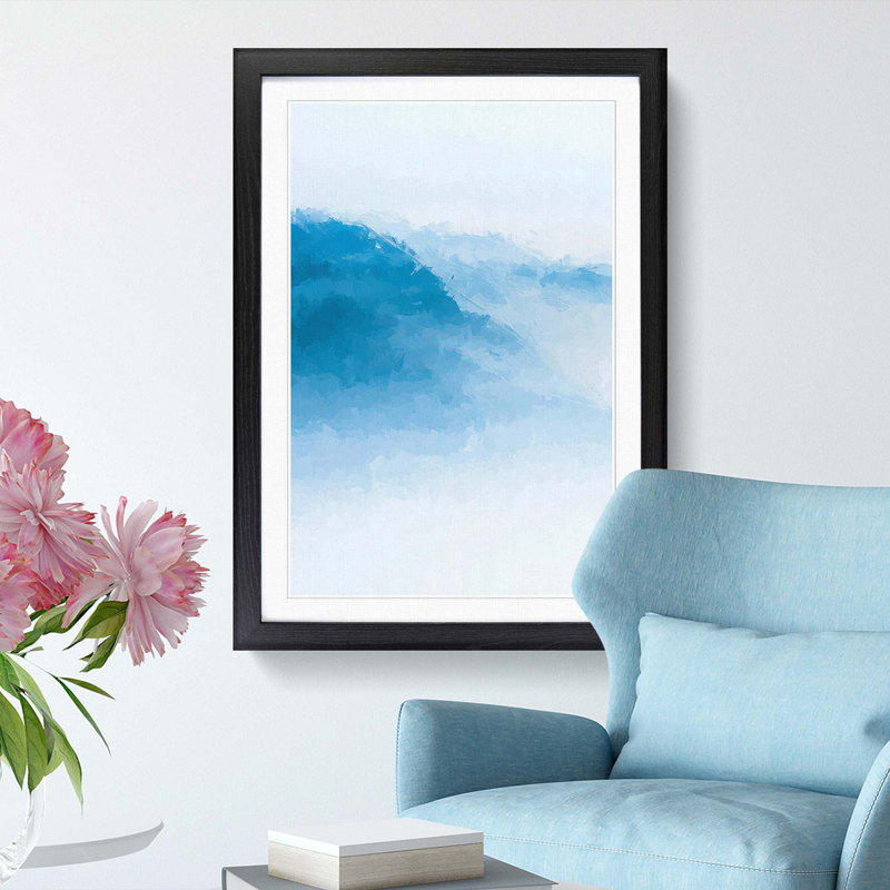 Mountains in Camaggiore Italy in Abstract - Framed Print, Black Framed, 48cm H x 36cm W x 2cm D