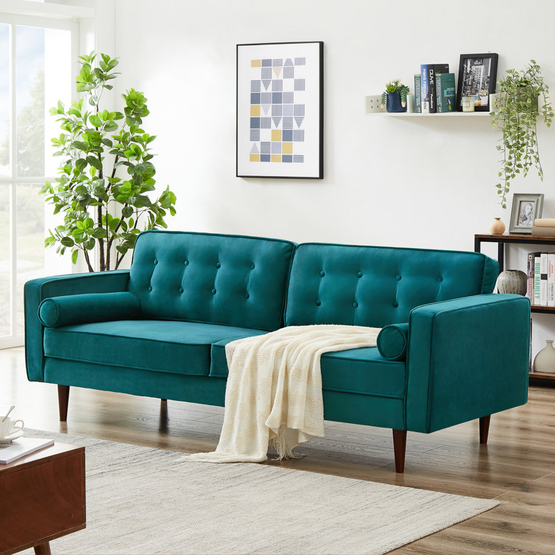 Bouie Upholstered 84.5'' Sofa, Dark Teal