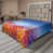 Bleu, orange, mauve / floral est en rupture de stock