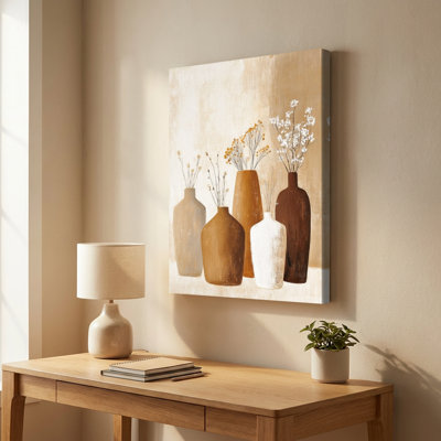Croquis floral aux tons pastel doux - Impression d'art floral botanique sur toile tendue sur châssis, 91,4 cm (H) x 61 cm (L), prête à être accrochée dans le salon, la chambre ou la salle à manger.