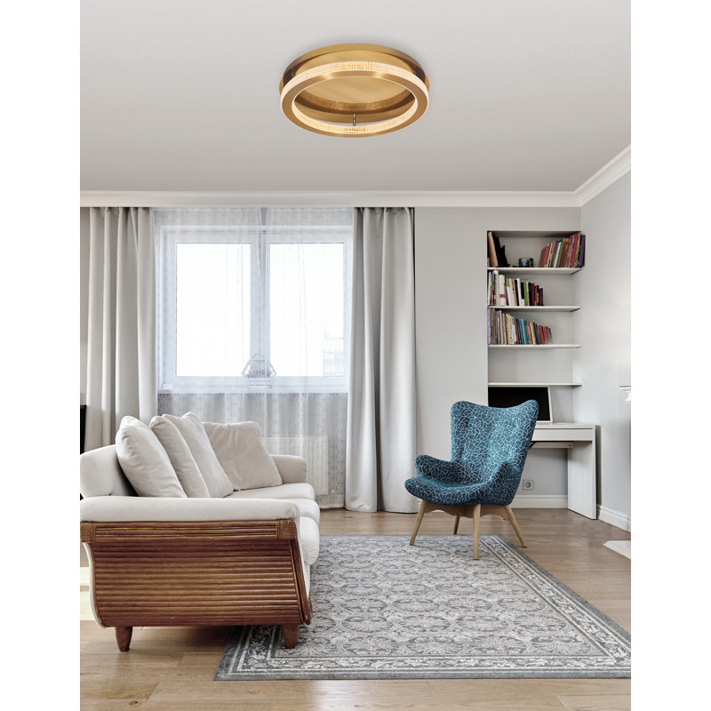 LED Flush Mount, 12cm H x 40cm W x 40cm D