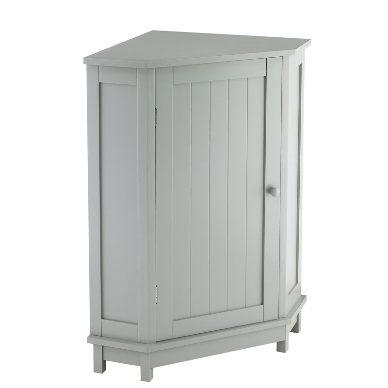 Grey Bathroom Cabinet - Triangle Corner Style Adjustable Shelf For Efficient Storage Contemporary A Look