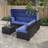 Convertible Patio Sofa Set with Lifting Table
