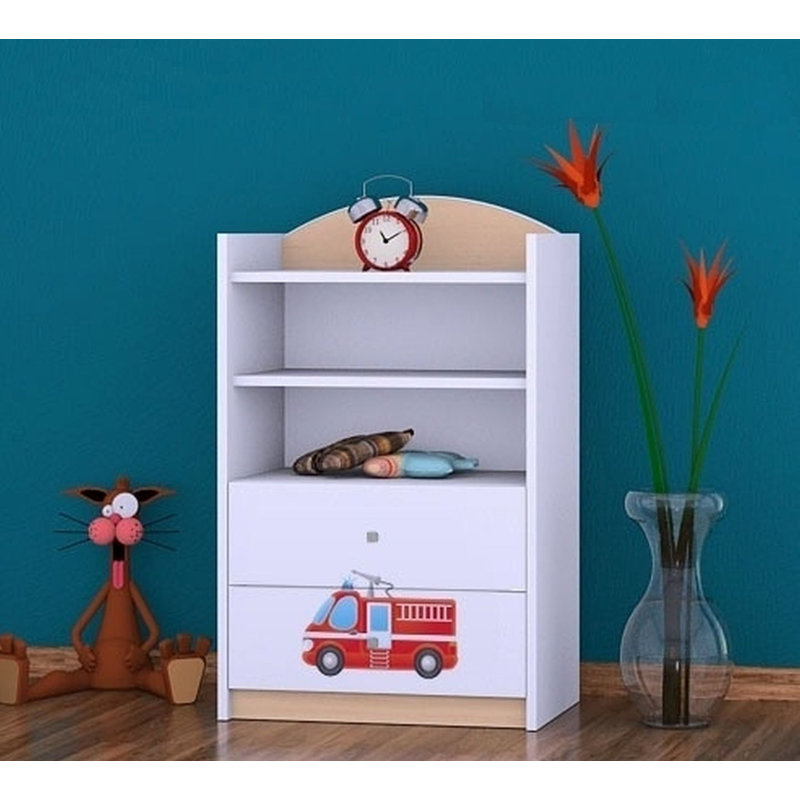 Lena 96cm H X 60cm W Transportation Kids Cube, Bright Pear