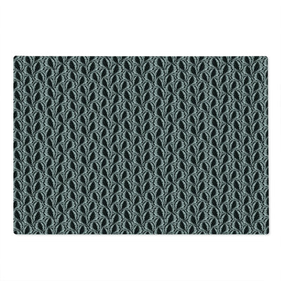 Ambesonne Leaves Cutting Board Large Size Striped Surreal Monochrome Charcoal Grey and White