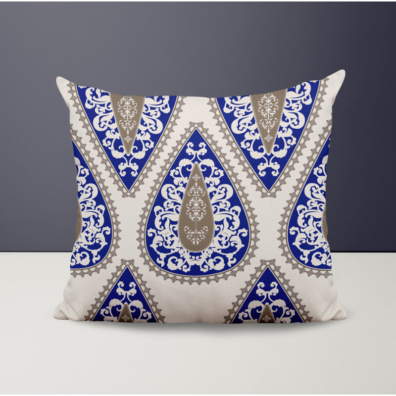 Outdoor Reversible Throw Pillow, 17W" x 17H", Navy Blue