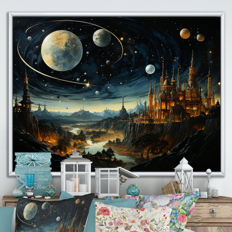 " Islam Art Islamic Astronomy III ", Cadre flottant blanc, H 12 po x l 20 po x P 1 po