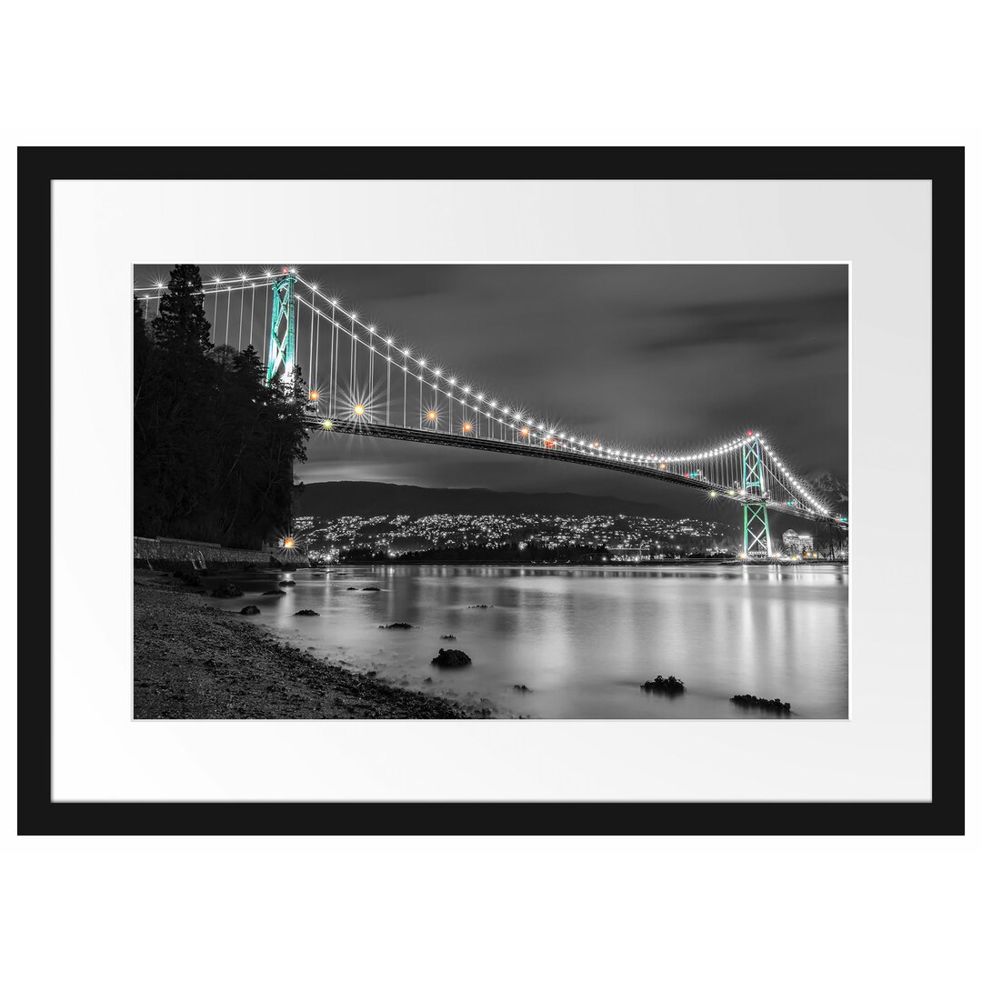 Gerahmtes Poster Lions Gate Bridge in Vancouver