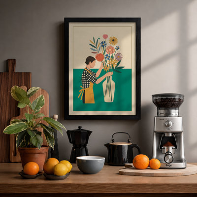 Arranging Flowers Modern - Framed Print