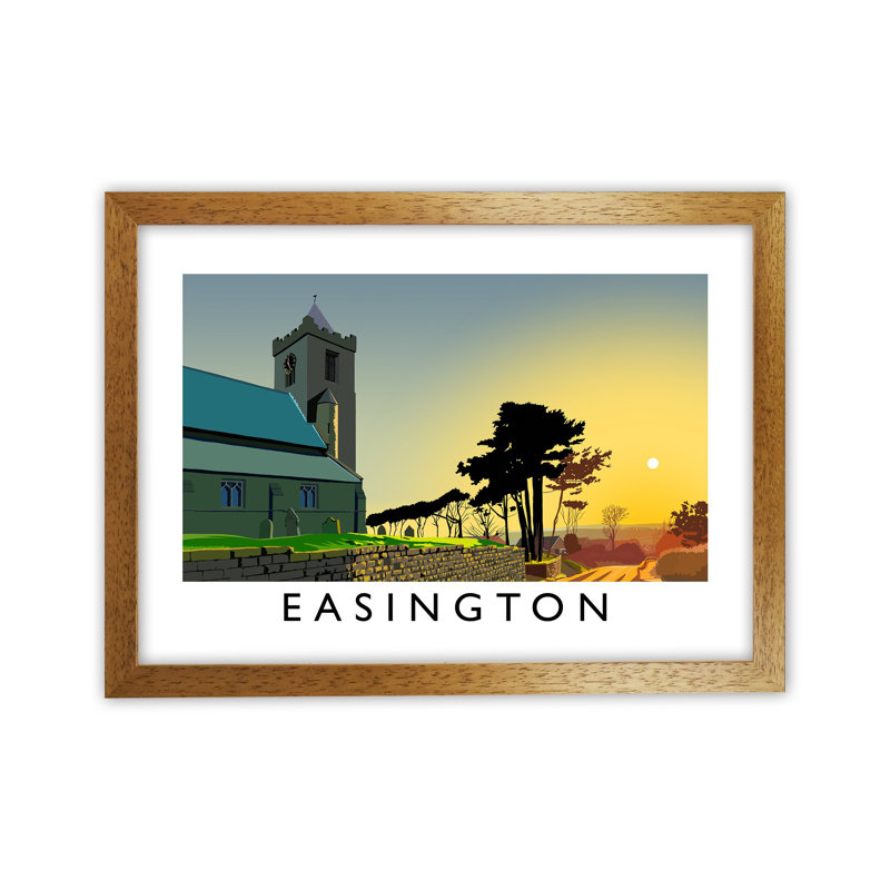 Easington by Richard O'Neill - Print, 24cm H x 34cm W x 3cm D, Brown Framed