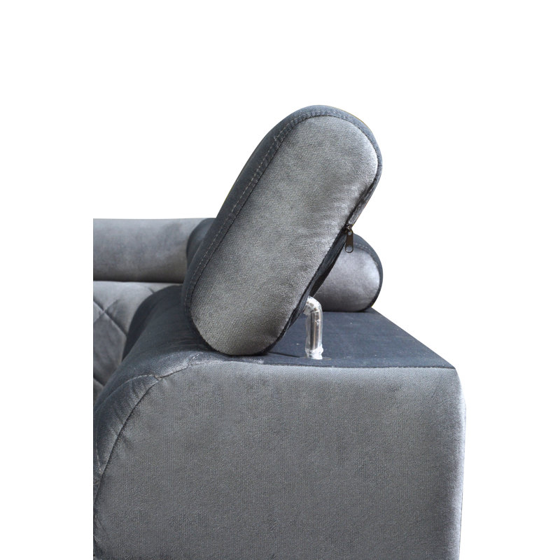 Velvet L-Shaped Sectional, Right Hand Facing