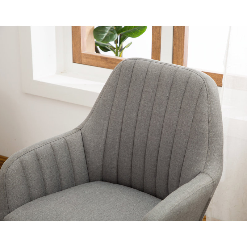 Fauteuil d'appoint contemporain en tissu, gris, Gris