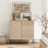 Commode en bois Reeded de 31,5 po avec portes Aadham, armoire de rangement minimaliste pour la chambre à coucher, le salon et le vestibule