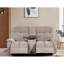 Fauteuil inclinable électrique 2 places à moteur en bois d'eucalyptus beige, rembourré de mousse, d'une capacité de 300 lb