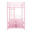 Lit superposé en métal avec lit gigogne rose - option de chambre à coucher moderne, économie d'espace efficace, structure en acier pour la durabilité, performance silencieuse et stable, grande capacité de charge, sécurité des escaliers sécuritaires, lit simple