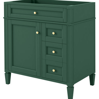Meuble-lavabo moderne de 30 po, 3 tiroirs avec glissières de tiroir en métal lisse, organisateur de porte d'armoire, conception romaine exquise, tablette de rangement réglable pour meuble-lavabo, 2 tiroirs rabattables