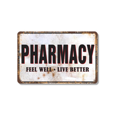 Pharmacy Street (2 Pack) 7 Inch x 10 Inch Novelty Aluminum Sign