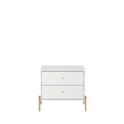 Jasper 25" 2-Drawer Nightstand in White by Manhattan Comfort