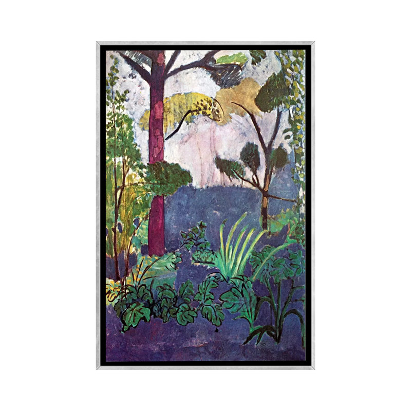 « marocain landscape (1913) » par henri matisse-print, H 48 po x l 32 po x P 1,5 po, Toile avec cadre argenté