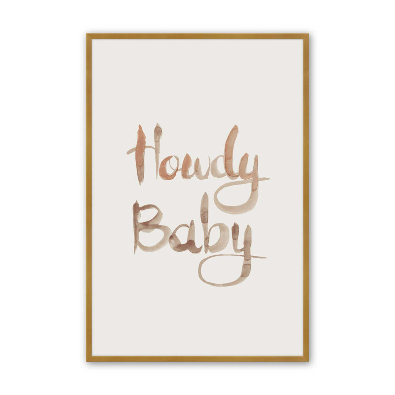 Howdy Baby Print, H 15,25 po x l 12,25 po, Or brossé
