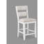 Ensemble de salle à manger 6 pièces à hauteur de comptoir Table rectangulaire blanche Bouteille de vin Chaises de rangement Tablette ouverte Meuble en bois massif