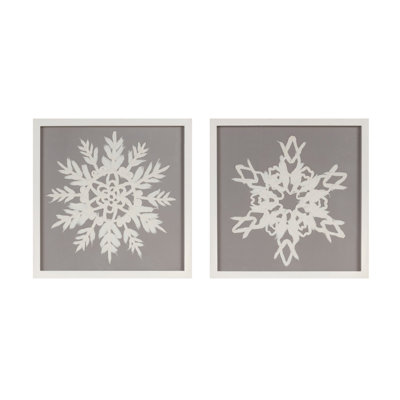 Framed Mache Snowflake Plaque (Set of 3)