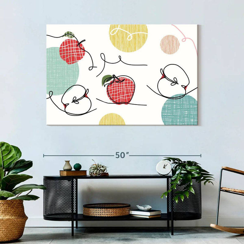 Yarlin One Line Apples, 32" H x 48" W