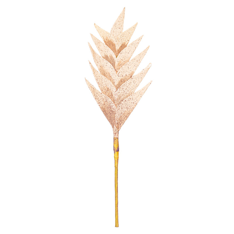 Vickerman 15" Artificial Designer Tulip Palm Stem 6/Bag. Features a paper based palm., Light Brown
