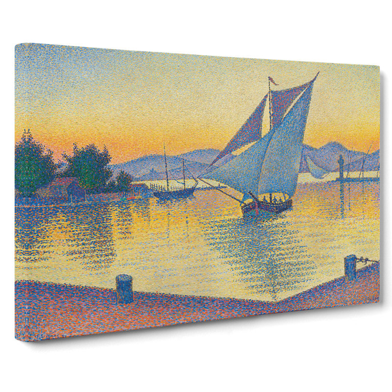 The Port At The Sunset by Paul Signac - Wrapped Canvas Painting, 35cm H x 50cm W x 3cm D