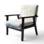 Fauteuil d'appoint rembourré «Gaison - Forme géométrique abstraite dorée»