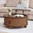Round Coffee Table With Lifting Top,33.46” Lift Top Coffee Table With Storage-1350401346