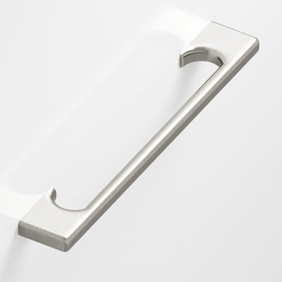 Rectangular Cabinet Pull With Radiused Edges and Rectangular, Scalloped Legs