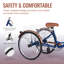 Tricycle adulte 7 vitesses, 3 roues, 26 pouces pour adultes