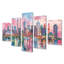 «Pink Toronto Cityscape View I - City Toronto», ensemble d'art mural