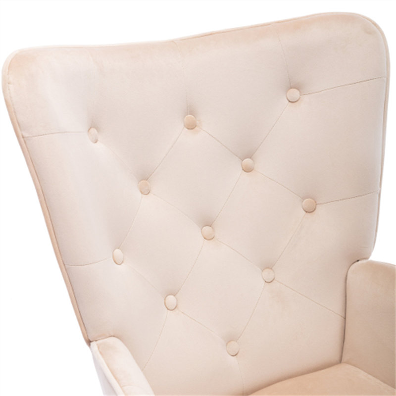 Gittle Velvet Accent Chair, Beige 