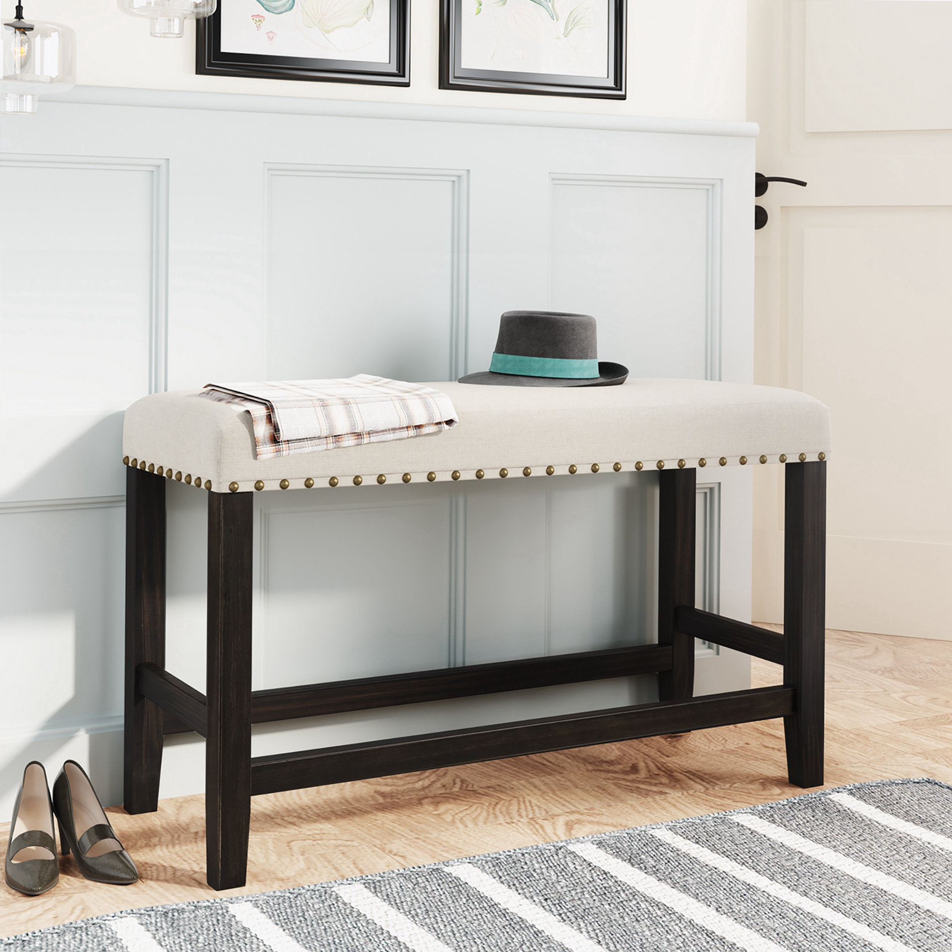 Small upholstered bench online seat