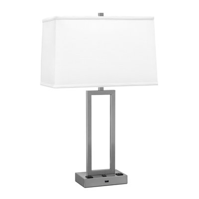 Lampe de table de 29 po avec USB et prise en rectangle robuste