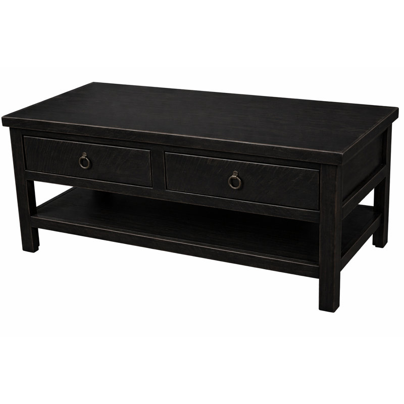 Bloomingdale Solid Wood Coffee Table, Antique Black