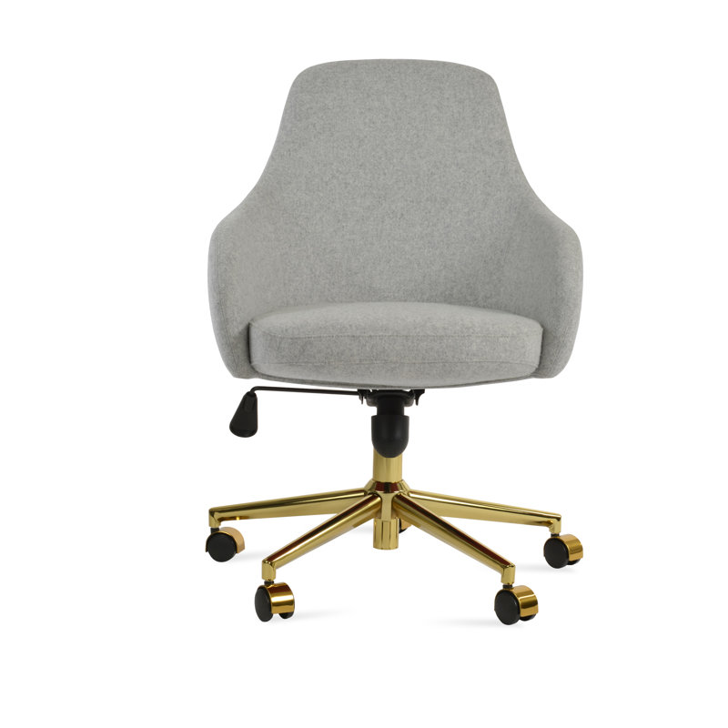 Fauteuil de bureau Gazel, Gris foncé, Laine