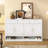 59.1" Farmhouse Sideboard with 3 Drawers & 4 Doors, U-Style Storage Buffet with Adjustable Shelf and Open Compartments, Multi-Functional Cabinet for Dining Room and Living Room-221257353
