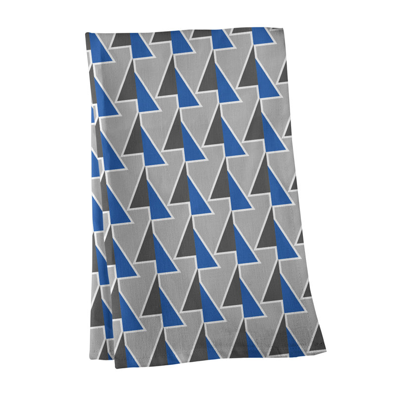 Jordao Tea Towel Kitchen Towel, Black/Gray/Blue, Poly Twill