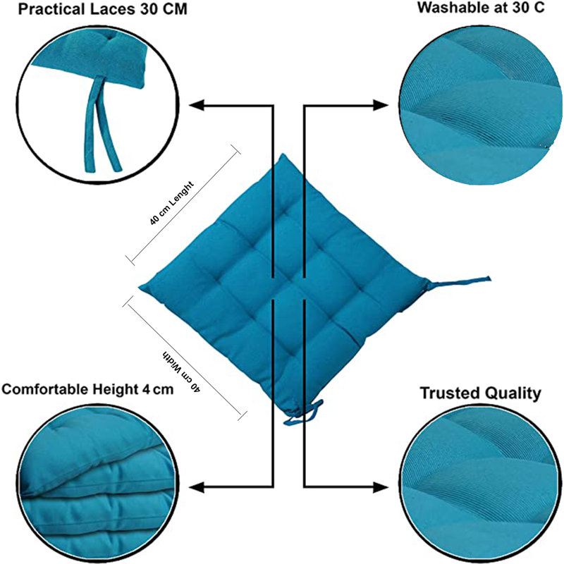 Garden Seat Cushion, Teal Blue
