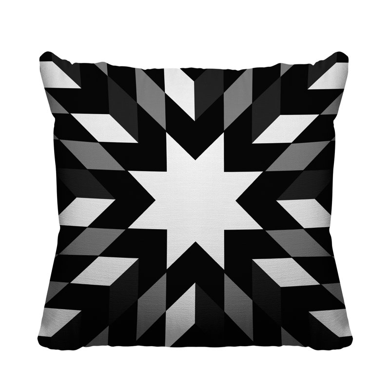 Coussin intérieur / extérieur Lynn Country, L 15 po x H 15 po, Noir